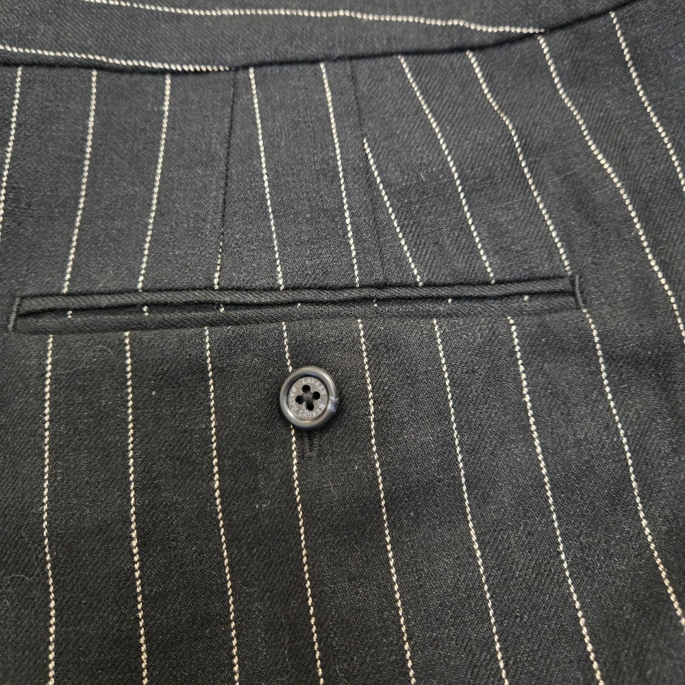 Lauren Ralph Lauren Womens Black Pinstripe Linen Blend Pleated Shorts Size 12 - Picture 11 of 12